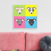 Italian Greyhound Whippet Niedlich Cartoon Pop Art Leinwanddruck (Insitu (Wohnzimmer))