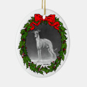 Italian Greyhound Zeichnend von Glenda S. Harlan Keramik Ornament (Rechts)