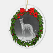 Italian Greyhound Zeichnend von Glenda S. Harlan Keramik Ornament (Links)