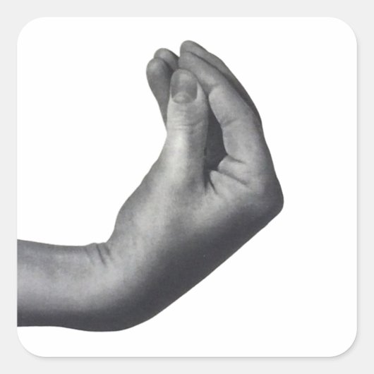 Italian Hand Quadratischer Aufkleber (Vorderseite)