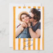 Italian Hand Written Painted Pinstripes Wedding Einladung (Rückseite)