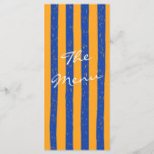 Italian Hand Written Painted Pinstripes Wedding Menükarte (Rückseite)