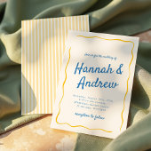 Italian Hand Written Stripes Wedding Einladung