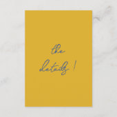 Italian Hand Written Yellow Blue Wedding Details Begleitkarte (Rückseite)