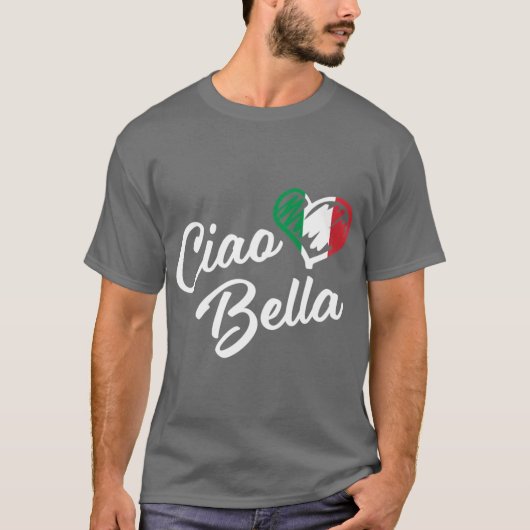 Italian Heart Ciao Bella Script Cute Italia friend T-Shirt (Vorderseite)
