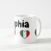Italian heart with customizable name - Mug Kaffeetasse (VorderseiteRechts)
