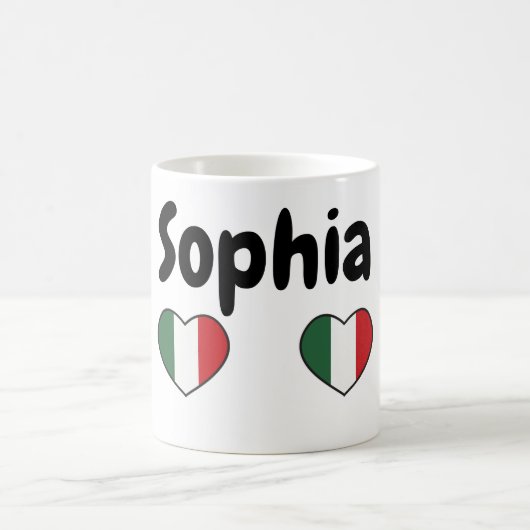 Italian heart with customizable name - Mug Kaffeetasse (Mittel)