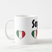 Italian heart with customizable name - Mug Kaffeetasse (Links)