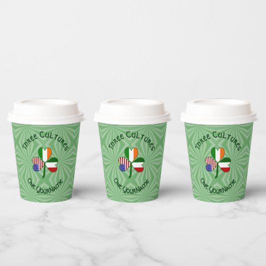 Italian Irish American Shamrock Personalized Text Pappbecher (Multi)
