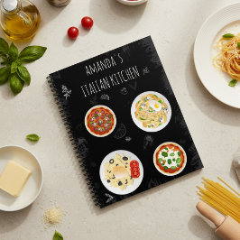 Italian Kitchen Recipe Chalkboard Food Journal Notizblock