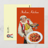 ITALIAN KITCHEN Yellow Orange Rezept Postkarte (Vorne/Hinten)