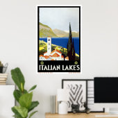 "Italian Lakes" Vintage Travel Poster (Heimbüro)