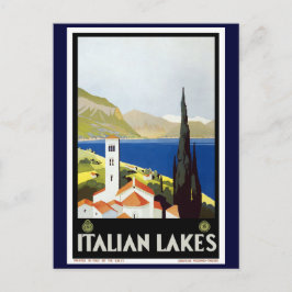 "Italian Lakes" Vintage Travel Poster Postkarte