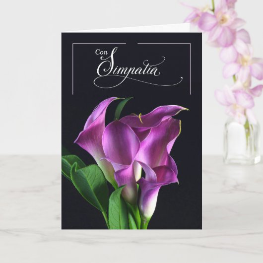 Italian Language Sympathy Simpatia Purple Lilies Karte (Orchidee)