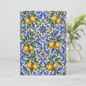 Italian Lemon Azulejo Tile Einladung (Stehend Vorderseite)