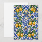 Italian Lemon Azulejo Tile Einladung (Vorne/Hinten)