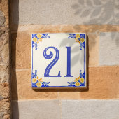 Italian Lemon Ceramic House Number Tile Fliese
