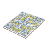 Italian Lemon Citrus Blue Majolica Tile Pattern Fliese (Seite)