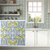 Italian Lemon Citrus Blue Majolica Tile Pattern Fliese