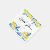 Italian Lemon Floral Bridal Shower invite Serviette (Ecke)