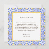 Italian Lemon Mediterranean Tile Elegant Coquette Dankeskarte (Rückseite)
