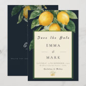 Italian Lemon Save the Date Wedding Invitation Einladung (Vorne/Hinten)