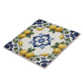 Italian Lemons & Citrus Fruit with Blue Clover Fliese (Seite)