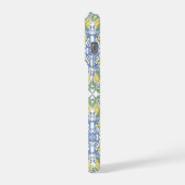 Italian Mediterranean Blue Tile Lemon Pattern iPhone Hülle (Linke Seite)