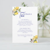Italian Mediterranean Tile & Lemon Wedding   Begleitkarte (Stehend Vorderseite)
