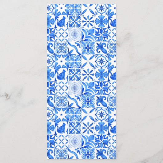 Italian Meditterranean Tiles Wedding Programm (Rückseite)