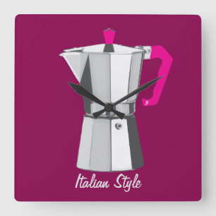 Italian Moka Quadratische Wanduhr