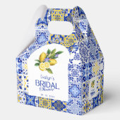 Italian Mosaic Blue Tile & Lemons Bridal Shower Geschenkschachtel (Vorderseite)
