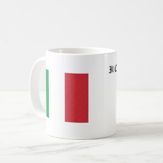 Italian Mug with Flag and Beginning of Anthem Kaffeetasse (Vorderseite Links)