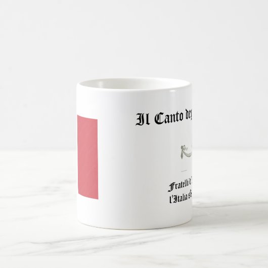 Italian Mug with Flag and Beginning of Anthem Kaffeetasse (Mittel)