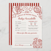 Italian Pasta Advice for Baby Shower Card Einladung (Vorne/Hinten)