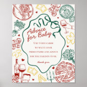 Italian Pasta Baby Shower Advice for Baby Poster (Vorne)