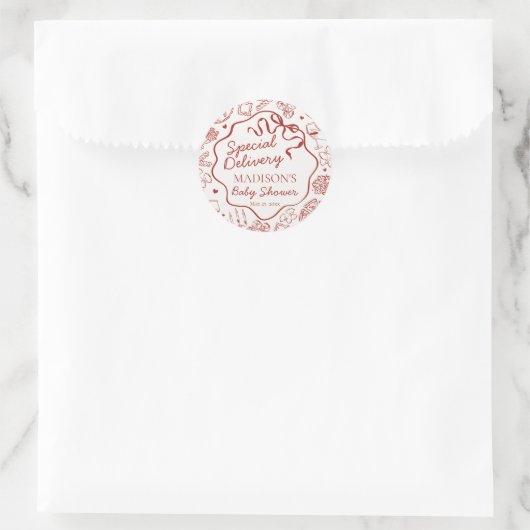 Italian Pasta Baby Shower Envelope Seal Runder Aufkleber (Tasche)