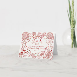 Italian Pasta Dinner Party Thank You Card Dankeskarte