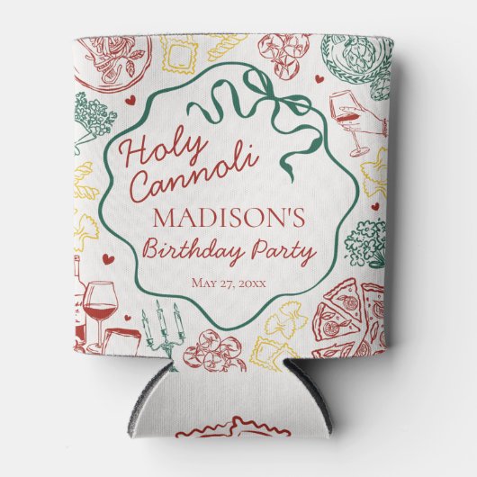 Italian Pasta Holy Cannoli Birthday Party Favor Dosenkühler (Vorderseite)