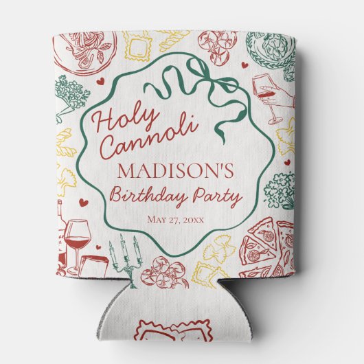 Italian Pasta Holy Cannoli Birthday Party Favor Dosenkühler (Rückseite)