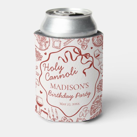 Italian Pasta Holy Cannoli Birthday Party Favor Dosenkühler (Kanne Rückseite)
