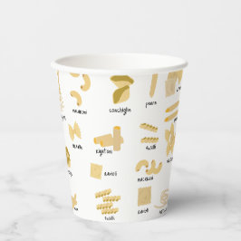 Italian Pasta Shapes & Names Pattern Pappbecher