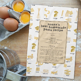 Italian Pasta Shapes & Names Recipe Nonna Keepsake Geschirrtuch