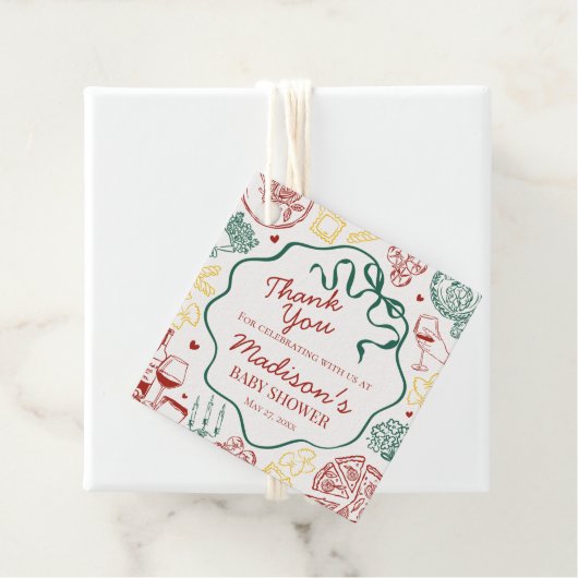 Italian Pasta Special Delivery Baby Shower Geschenkanhänger (Beispiel)