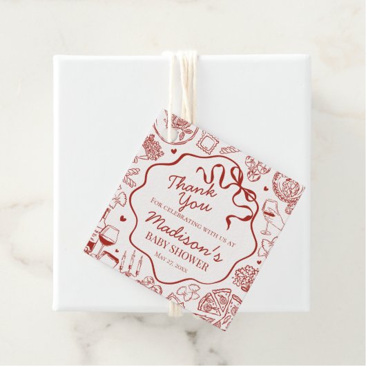 Italian Pasta Special Delivery Baby Shower Geschenkanhänger (Beispiel)