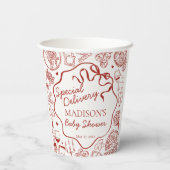 Italian Pasta Special Delivery Baby Shower Pappbecher (Rückseite)