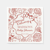 Italian Pasta Special Delivery Baby Shower Serviette (Vorderseite)