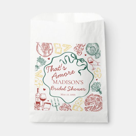 Italian Pasta Thats Amore Bridal Shower Geschenktütchen (Vorderseite)