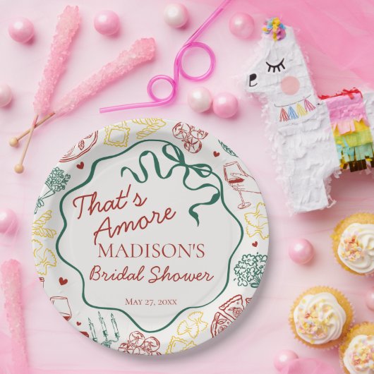 Italian Pasta Thats Amore Bridal Shower Pappteller (Party)