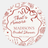 Italian Pasta Thats Amore Bridal Shower Seal Runder Aufkleber (Vorderseite)
